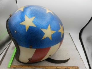 Vintage Usa Flag Stars Stripes Easy Rider Sparkle Metal Flake Helmet Lsi 4150