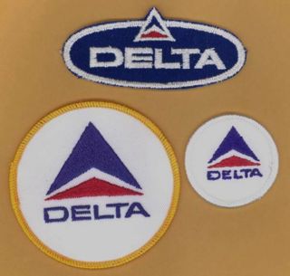 Old Delta Airlines Widget Logo Shirt Patches Set Of 3 1970