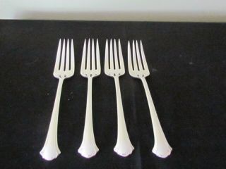 4 Towle Sterling Silver Chippendale Salad Forks 6 7/8 " 1937 No Mono