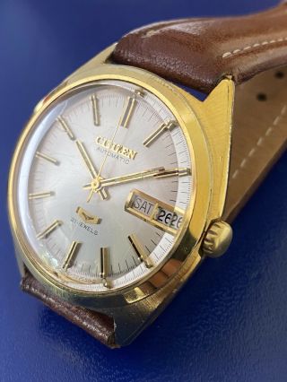Vintage 1960/70s Mens Citizen Automatic Watch Day Date 21 Jewels Gp Case