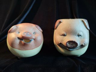 Vintage Uctci Japan Stoneware Pottery Pig Face