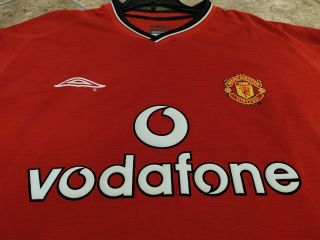 Vintage UMBRO Manchester United Football Jersey 2000 Vodafone Red XL 2