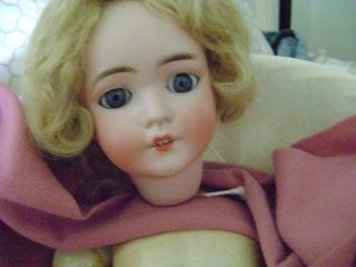 Antique Doll German Bisque A&m Needs Help Lrg Queen Louise Orig Wig & Undies 26 "