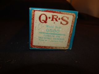 Vintage Qrs Player Piano Word Roll 8580 Rudolph The Red Nose Reindeer