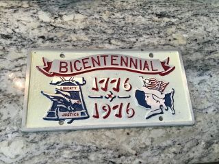 Vintage Cast Aluminum License Plate Bicentennial 1776 - 1976 Painted Liberty Bell