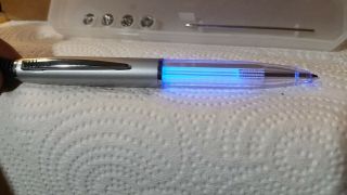 Vintage " Monsanto " Light Up Ball Point Pen With 4 Batteries Case And Refill