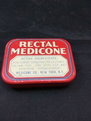 Rectal Medicone Vintage Medical Advertising Tin