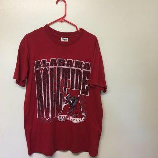 Vtg University Of Alabama Crimson Tide T - Shirt 90s Football Large Single Stitch