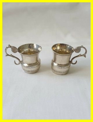 Kingdom Of Naples Silver Miniature Shot Cups,  1832 - 1872