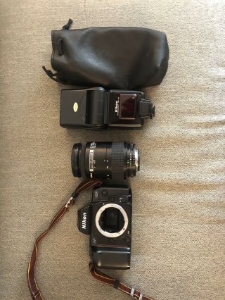 Nikon N8008 Camera With Nikkor 35 - 135mm Lens And Cool Vintage Accessories.