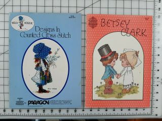 Vintage Betsey Clark Book 28 And Holly Hobbie Book 5071 Cross - Stitch Patterns