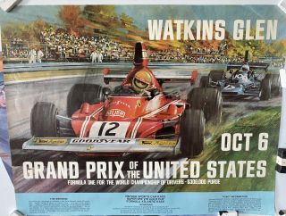 1974 Us Grand Prix At Watkins Glen Poster By Michael Turner,  22x28