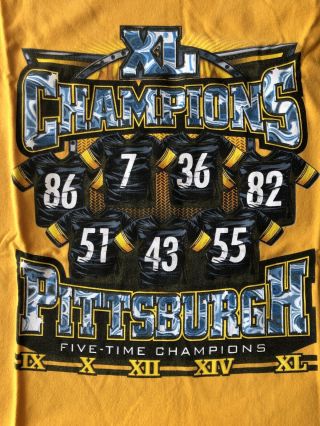 Vintage Pittsburgh Steelers Bowl 40 Champions T - Shirt Adult Xxl