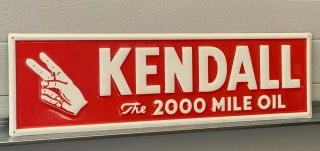 Kendall Motor Oil Sign Gas Oil Transportation Advertising Soda 28 " X8 "