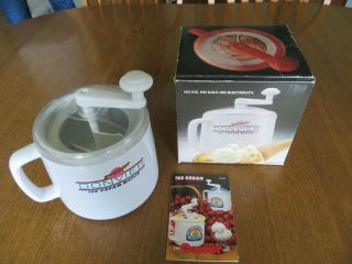 Vintage Donvier Ice Cream Maker 1 Pint Made In Japan Hand Crank W/ Box Chillfast