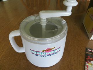 Vintage Donvier Ice Cream Maker 1 Pint Made in Japan Hand Crank w/ Box Chillfast 2