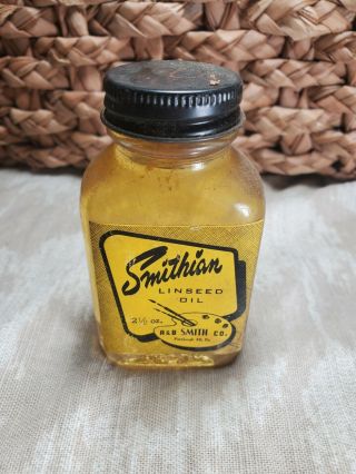 Vintage Smithian Linseed Oil 2.  5 Oz
