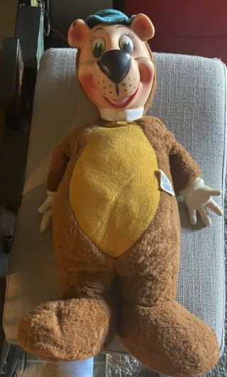 Vintage 1959 Huckleberry Hound 18 " Stuffed Plush Doll Knickerbocker Toy Company
