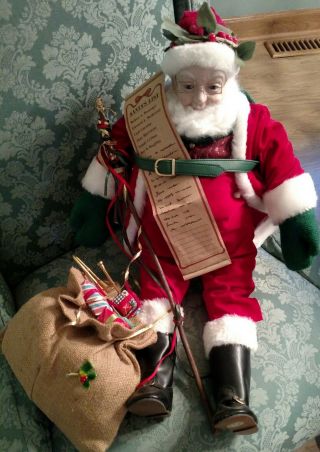 Vintage Victoria Impex Corp.  Music Box Doll 24 " Santa Claus Is Coming To Town