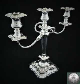 Large Heavy Viners Sheffield 3 Sconce Candle Holder Candelabra Silver Plated