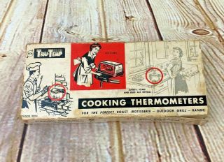 Vintage Tru - Temp Glass Candy Icing Deep Fat Cooking Thermometer W Box