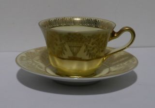 Vintage Porcelain P.  T.  Bavaria Tirschenreuth Small Tea Cup And A Saucer