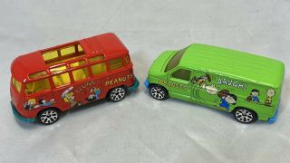 98/99 Vintage Mattel Matchbox Peanuts (charlie Brown) Die Cast Vans Toy Cars