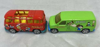 98/99 Vintage Mattel Matchbox Peanuts (Charlie Brown) Die Cast Vans Toy Cars 2