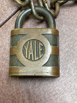 Vintage Y&t Yale & Towne Small Brass Padlock Lock - - No Key - - Look