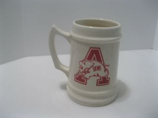 Vintage University Of Alabama Beer Stein Elephant Roll Tide Red White