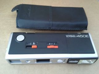 Vintage.  Minolta Autopak 450e Pocket Camera,  Case.  Cond