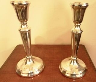 A 1991 Sheffield 20 Cms Tall Sterling Silver Candle Sticks