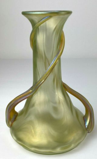 Antique Loetz Swirled Vase Irridescent 6 1/2
