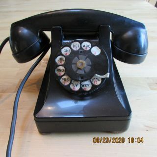 Antique Bell System Western Electric 302 Black F1 Rotary Telephone Vintage 1940s