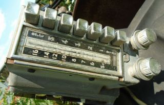 Vintage MoPar Tube Radio Auto Truck Side Push Button & Dial w/Mounting Bracket 3
