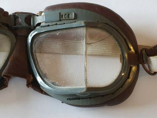 Vintage/antique aviator flying goggles WWII British RAF MK VIII Glass lenses 2