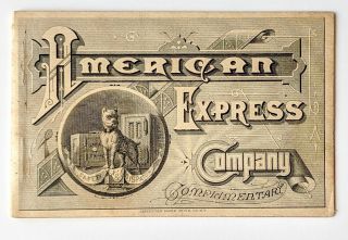 Late 19th Century American Express Franking Coupon Book J H Pearson A Autisdel