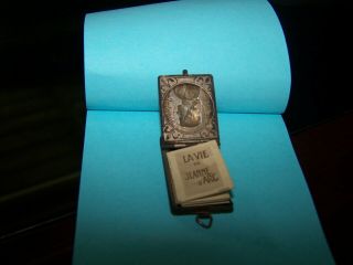 Antique Joan Of Arc Miniture Book Art Nouveau Brass Locket Pendant Collectible