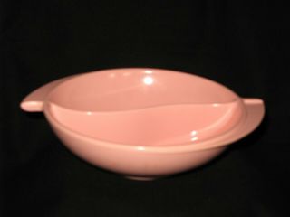 Vintage Boonton Ware Divided Winged 8 " Pink Melamine Melmac Serving Bowl