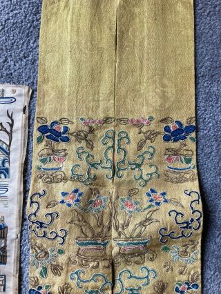 Group of old Chinese embroidered silk sleevebands 2