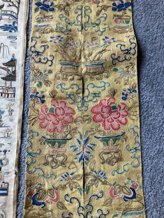 Group of old Chinese embroidered silk sleevebands 3