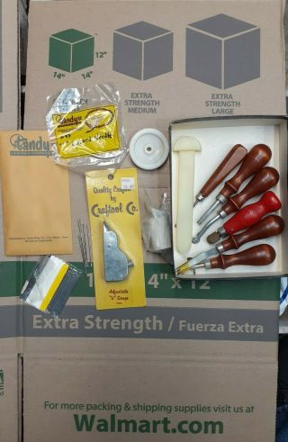 Vintage Leather Tools Craftool Tandy Adjustable V Gouge S Curved Needle,