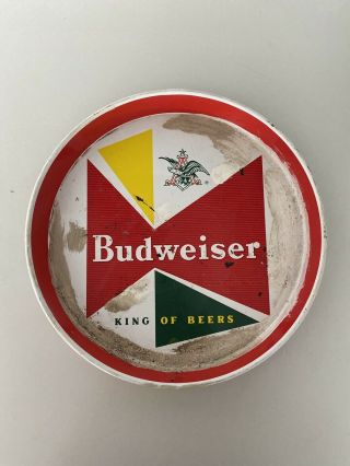 Vintage Budweiser Beer Serving Tray Metal King Of Beers 12” Anheuser Busch