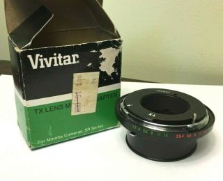 Vintage Vivitar Tx Lens Mount Adapter For Minolta Camera Sr Series - 35 - 5210