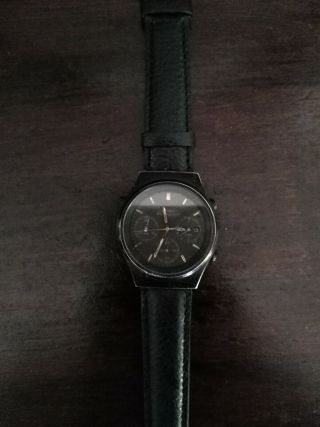 Seiko,  1987,  Lcd,  Analog.  Quartz Chronograph,  Watch,  7a38 - 7180,  Black,