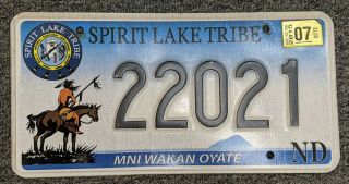North Dakota License Plates Spirit Lake Tribal Indian