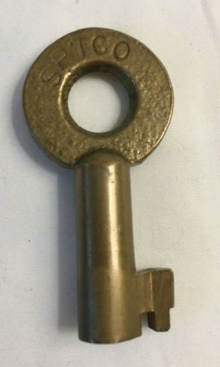Vintage Brass Southern Pacific Railroad Switch Lock Key Sptco Adlake Buy It Now