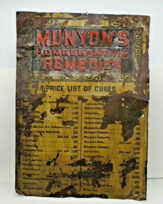 Munyon’s Homeopathic Remedies Antique Metal Sign