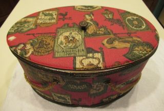 Vintage Large Sewing Basket With Rope Handles And Inside Plastic Tray