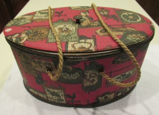 Vintage Large Sewing Basket with Rope Handles and Inside Plastic Tray 2